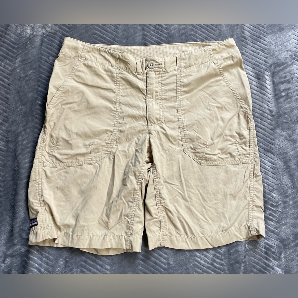 Womens Patagonia Go II 100% Nylon Hiking Shorts Khaki Medium